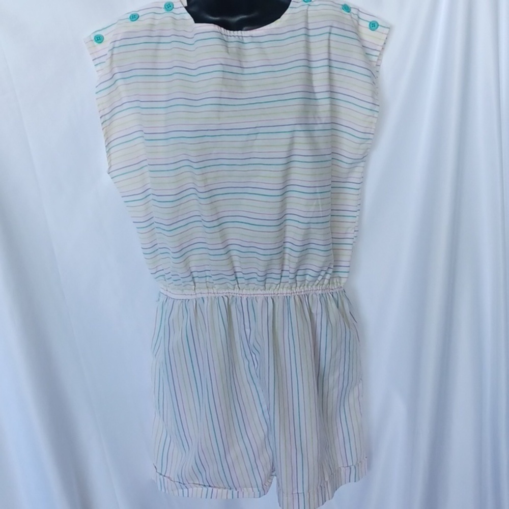 Mister Noah 1980’s vintage romper stripped  print size medium,  pastels